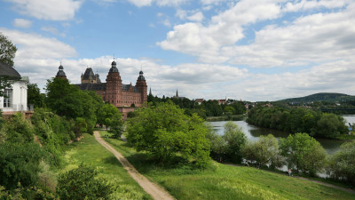 View over the green landscape in Aschaffenburg
