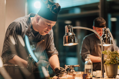 Dekhalu chefs at work during a live cooking event
