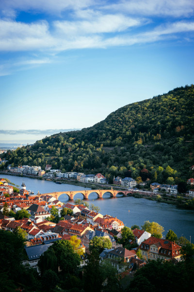Blick auf die Landschaft der Stadt Heidelberg